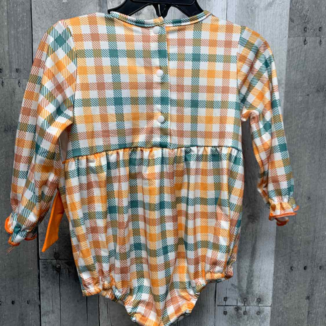 Size 6-12 Months White/Orange B Brand Romper