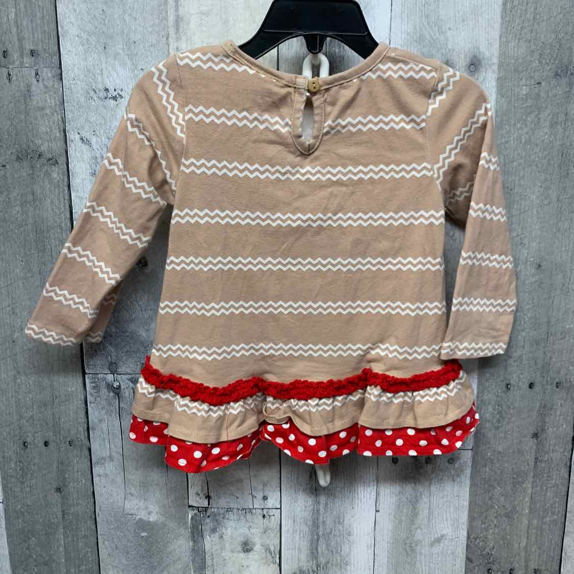 Size 18 Months Tan/Red Rare Editions Long Sleeve Shirt