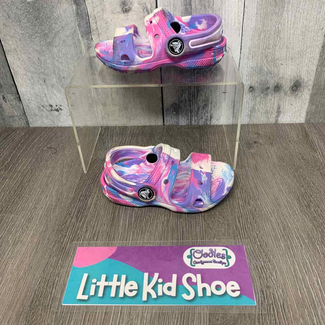 Size 6 Purple/Pink Crocs Sandals