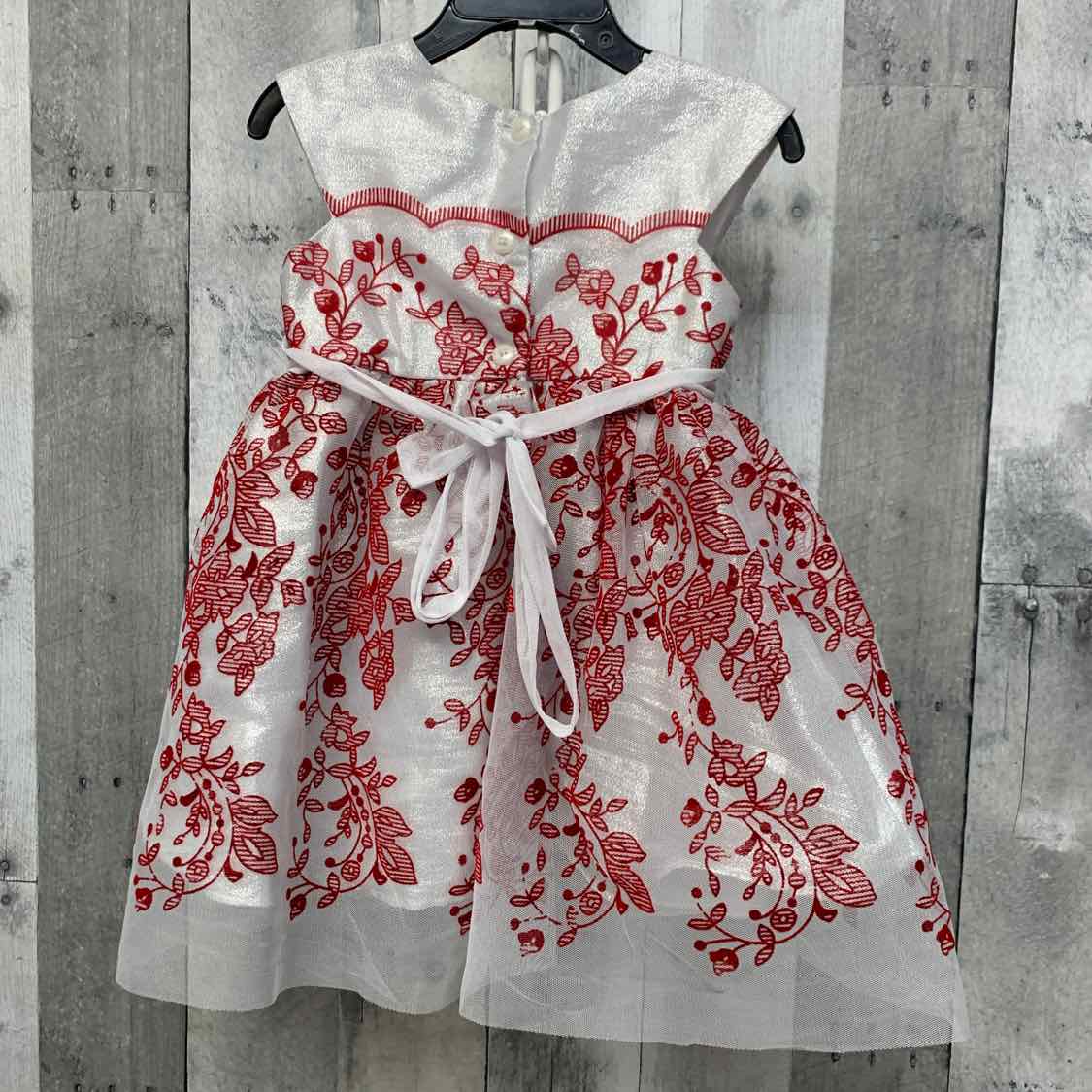 Size 2T White/Red Jona Michelle Dress - Party