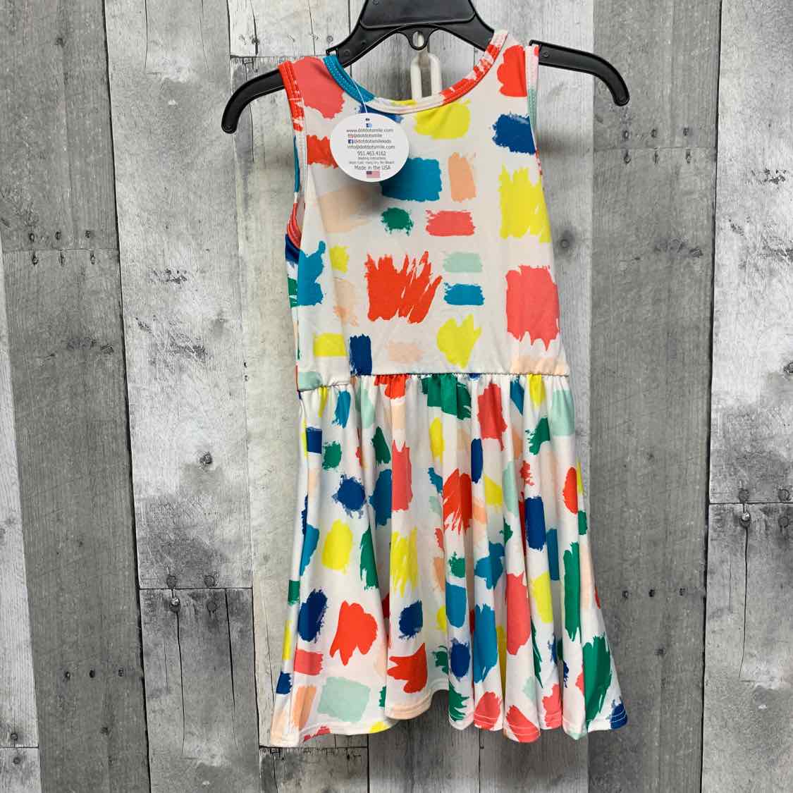 Size 2T White Print Dot Dot Smile Dress