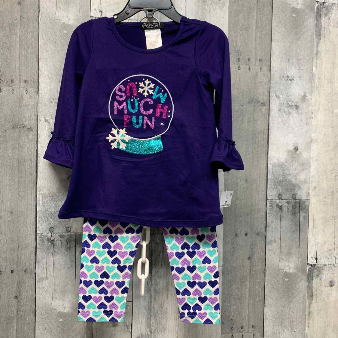 Size 2T Purple/White Rare Too Shirt/Leggings