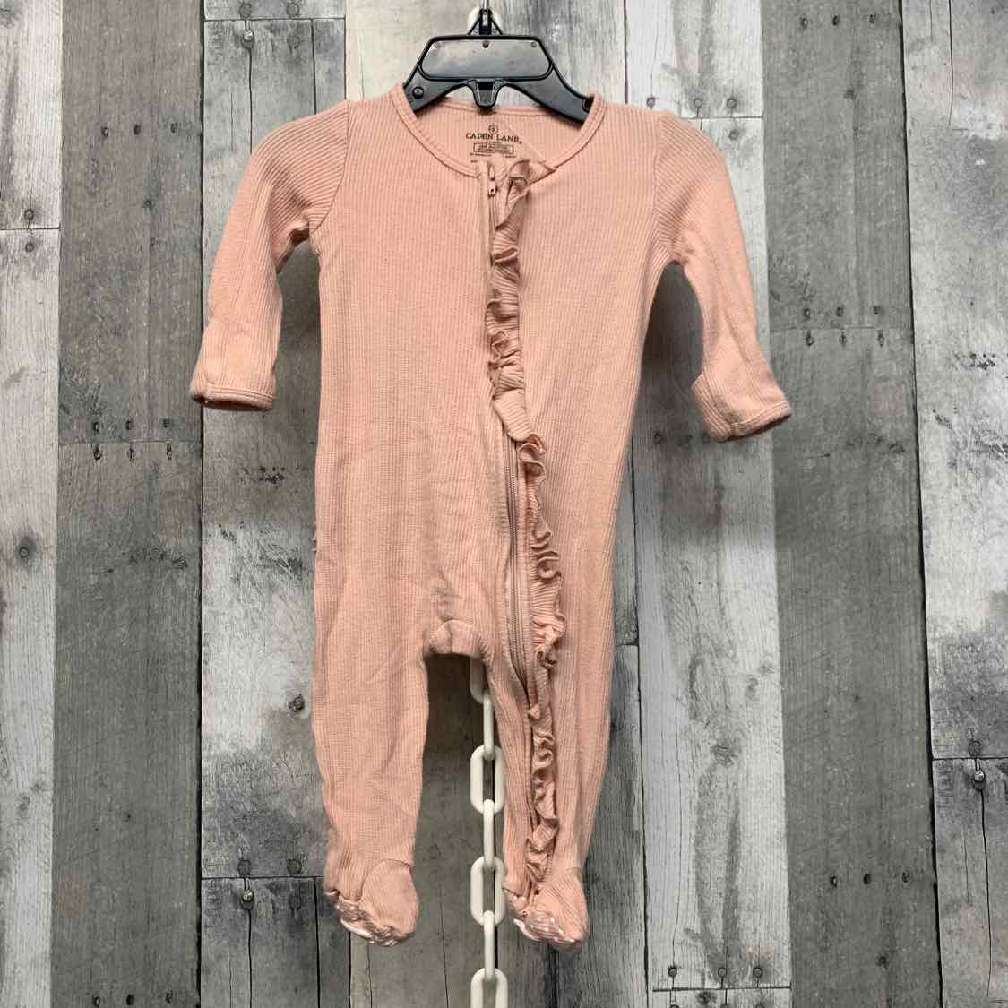 Size 0-3 Months Pink Bamboo Footy PJs