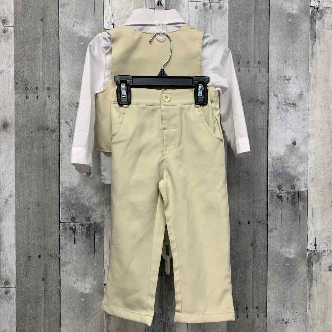 Size 12-18 Months White/Tan B Brand 2pc+ Suit - OodlesCB