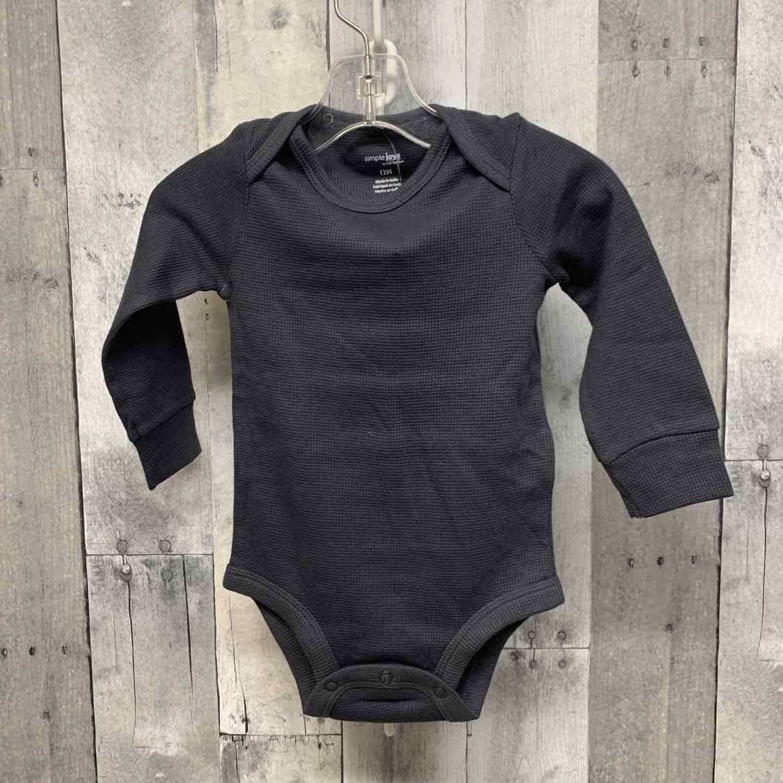 Size 12 Months Gray Simple Joys Bodysuit