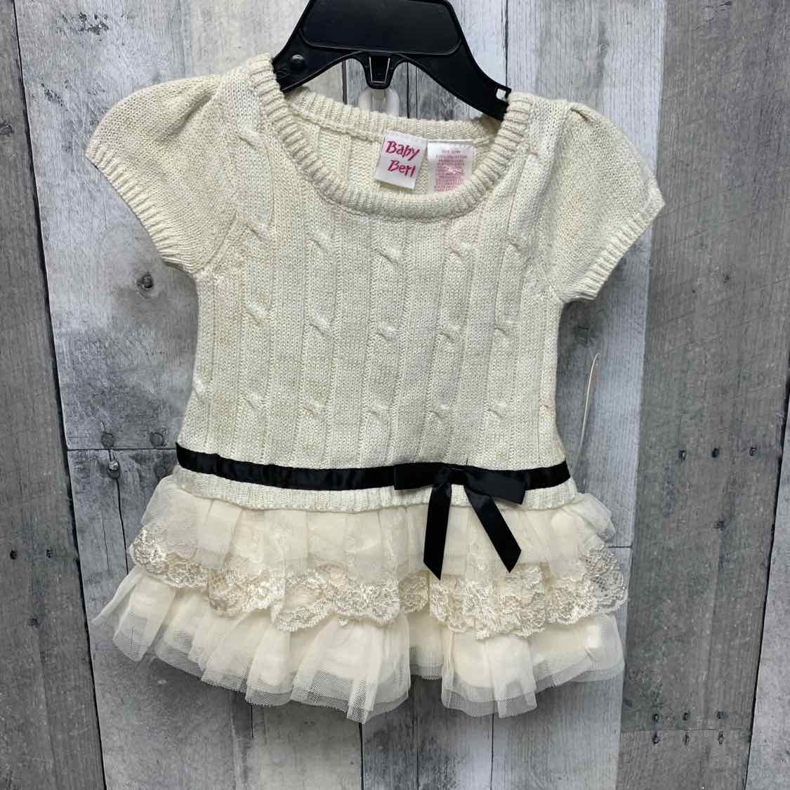 Size 6-9 Months White/Black Mid Brand Dress