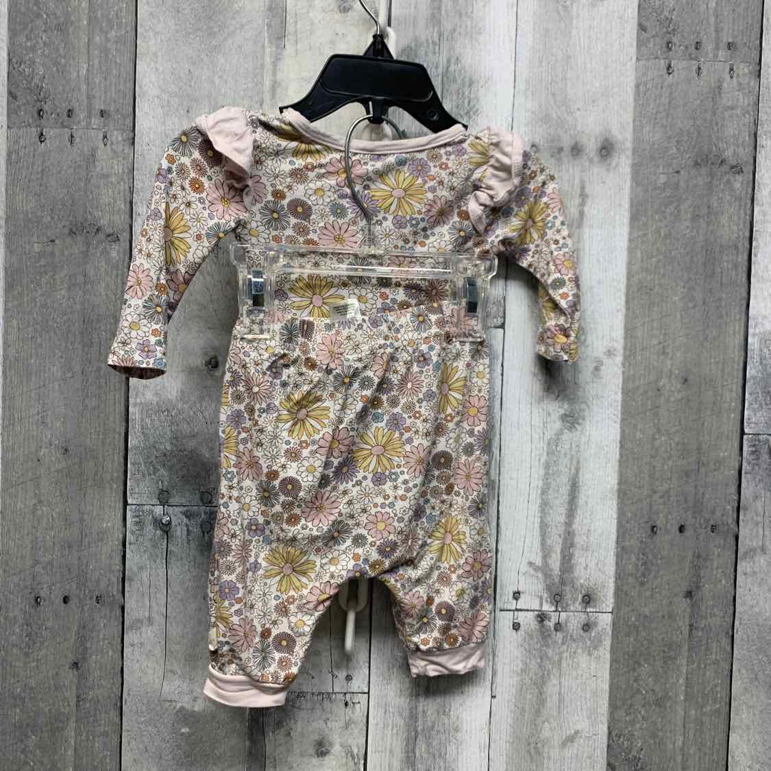 Size 0-3 Months Purple Floral Print Boutique Brand Shirt/Pants