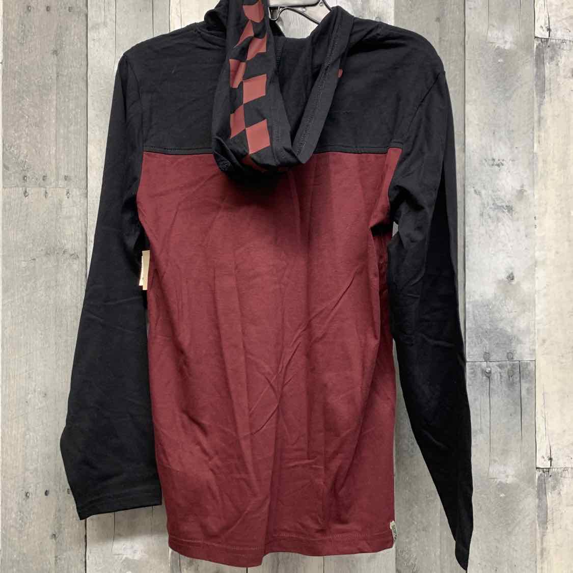 Size Medium Burgundy/Black Vans Long Sleeve Shirt