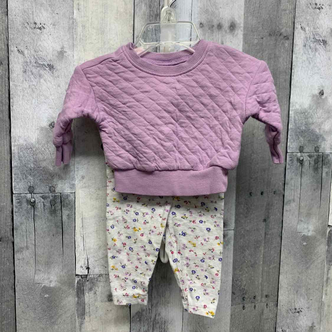 Size 3 Months Gray/Purple Carter's Shirt/Pants