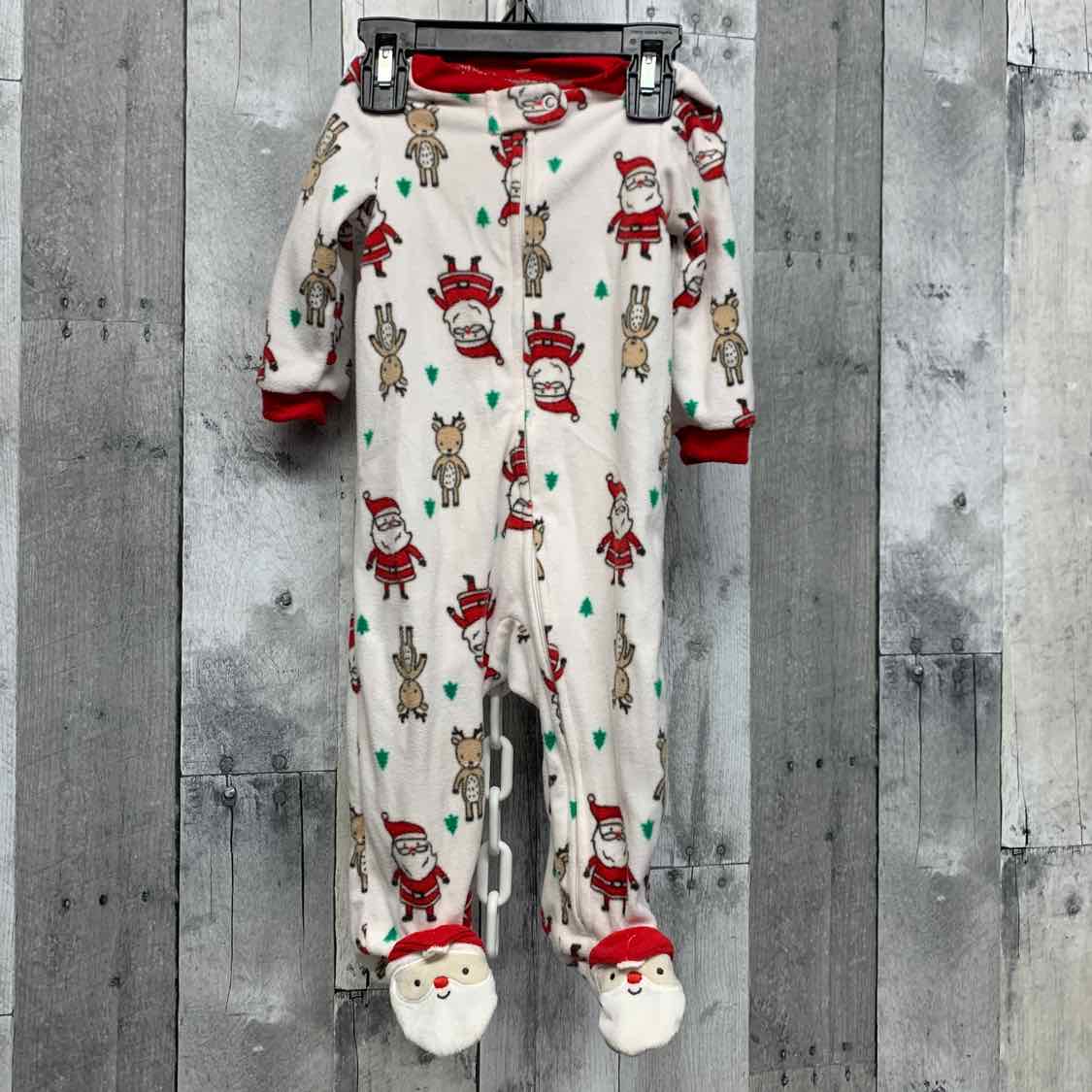 Size 9 Months White Graphic Just One You Footy PJs