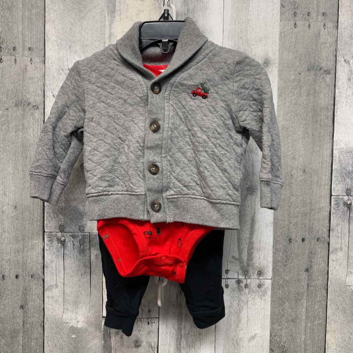 Size 6 Months Gray/Red Carter's Jacket/Pants