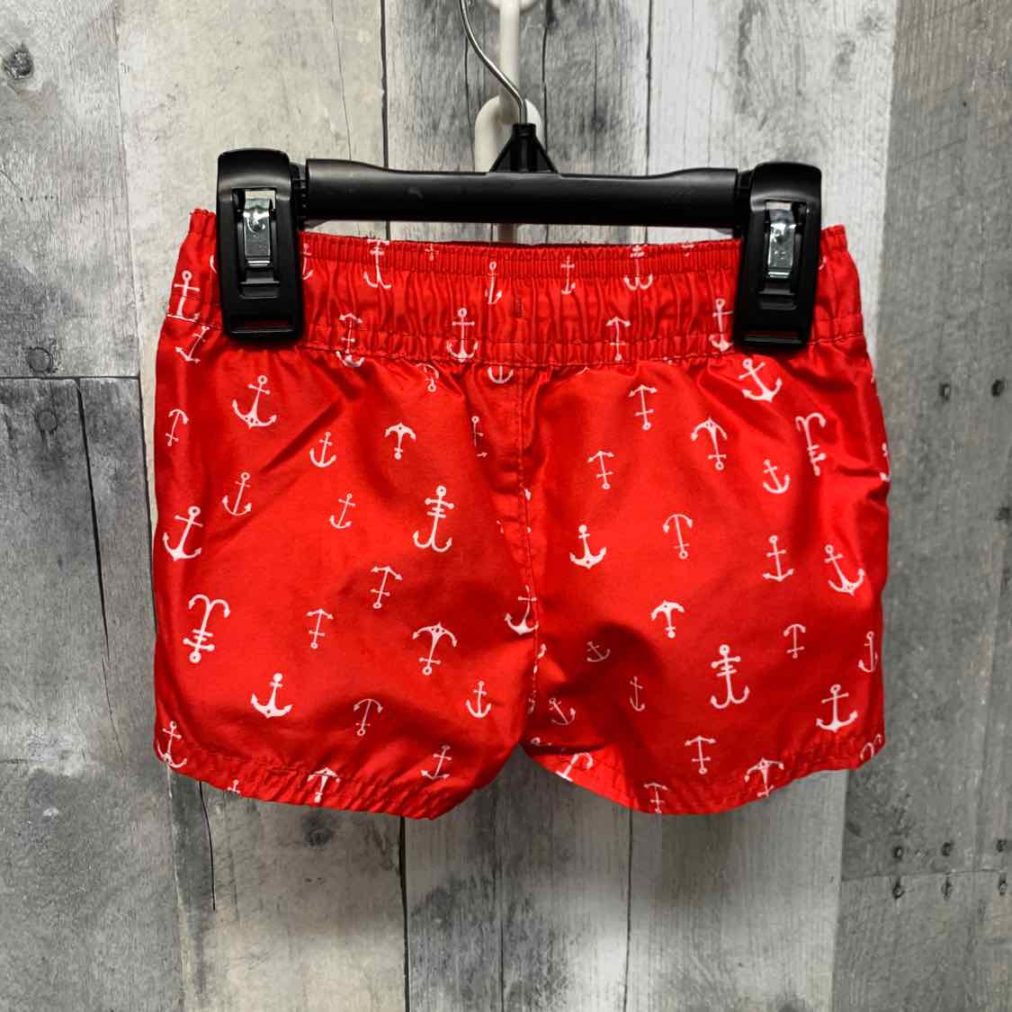 Size 6-9 Months Red Print Cat & Jack Swim Trunks