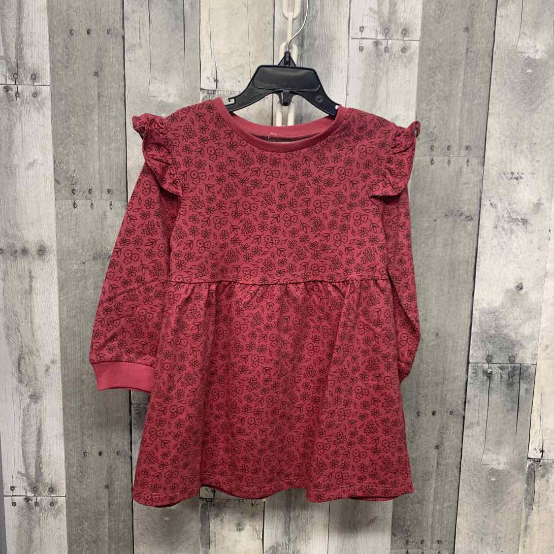 Size 3T Purple Graphic Okie Dokie LS Dress