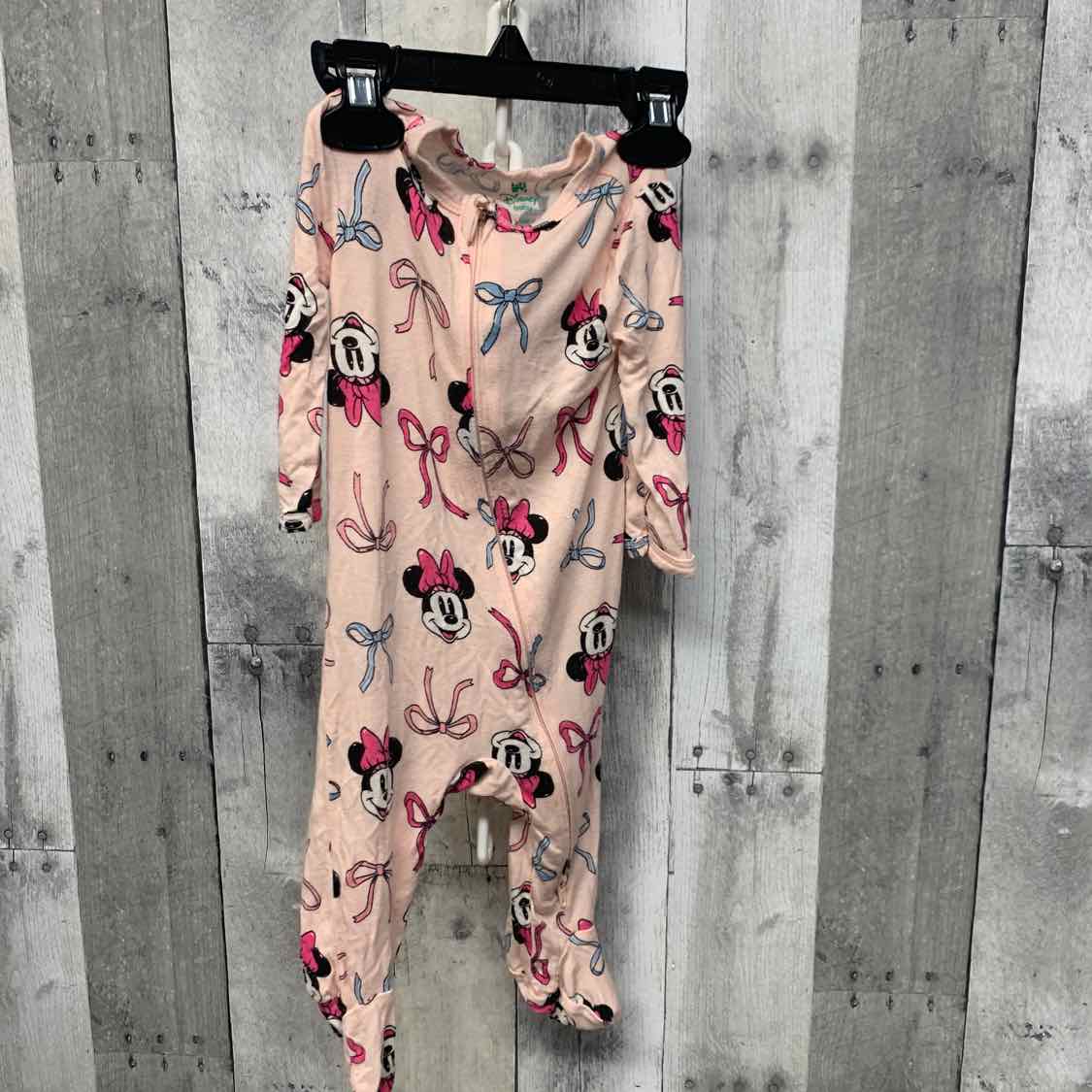 Size 0-3 Months Pink Print Disney Footy PJs