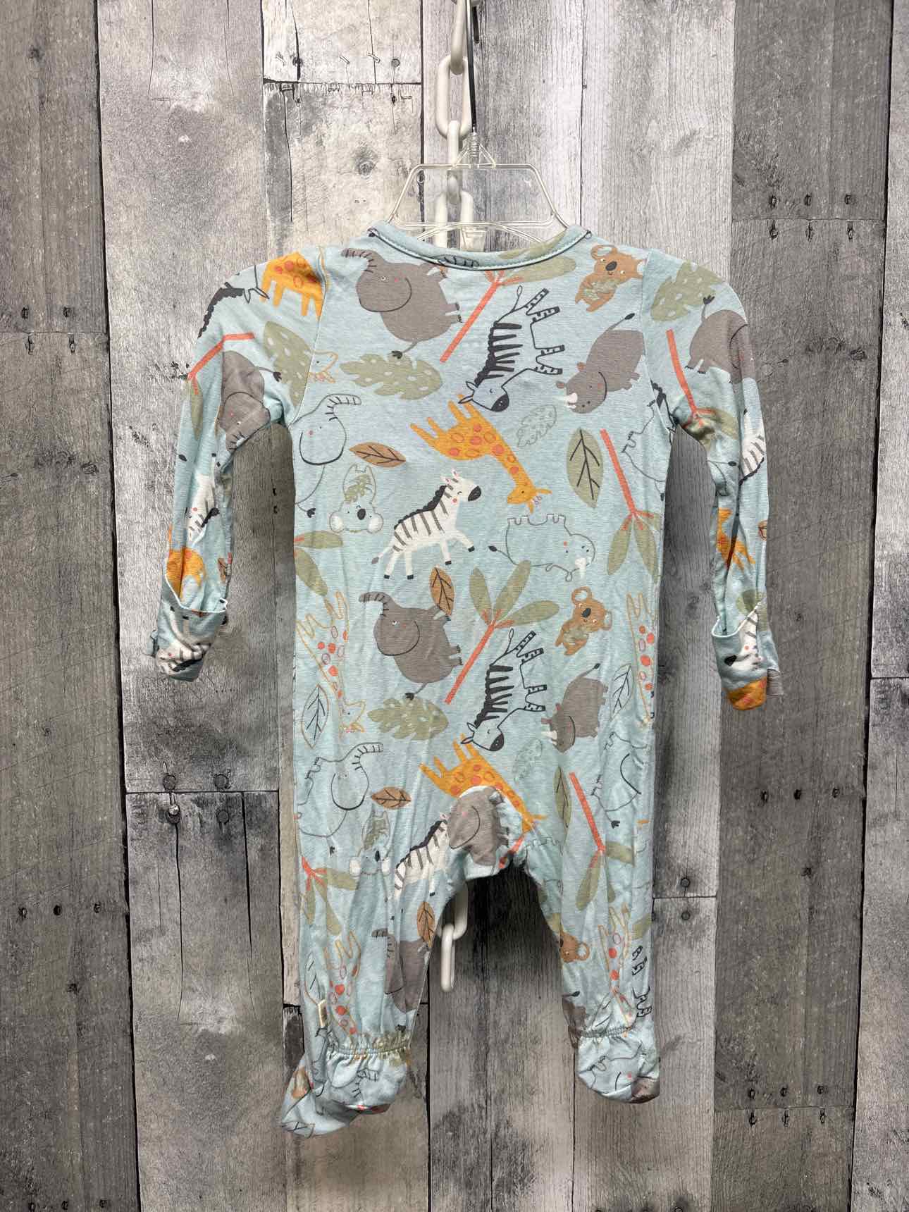 Size 3 Months Blue Graphic Bamboo Footy PJs
