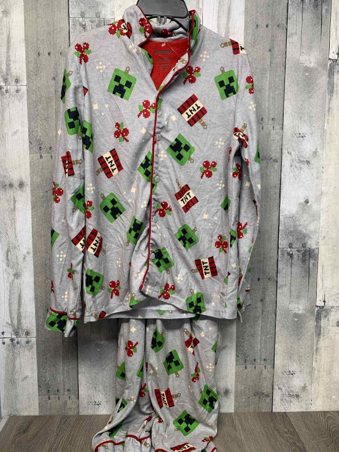 Size Large Gray Print Minecraft 2pc PJs