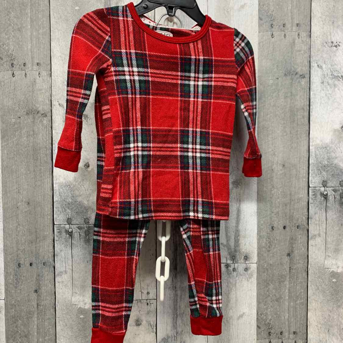 Size 18 Months Red Plaid B Brand 2pc PJs