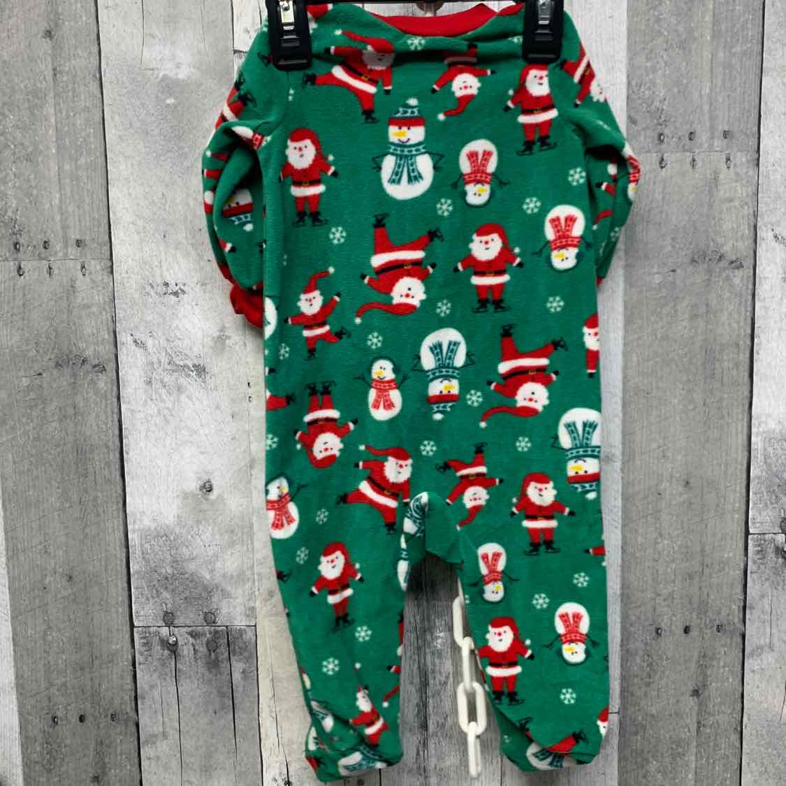 Size 6 Months Green/Red Carter's Footy PJs