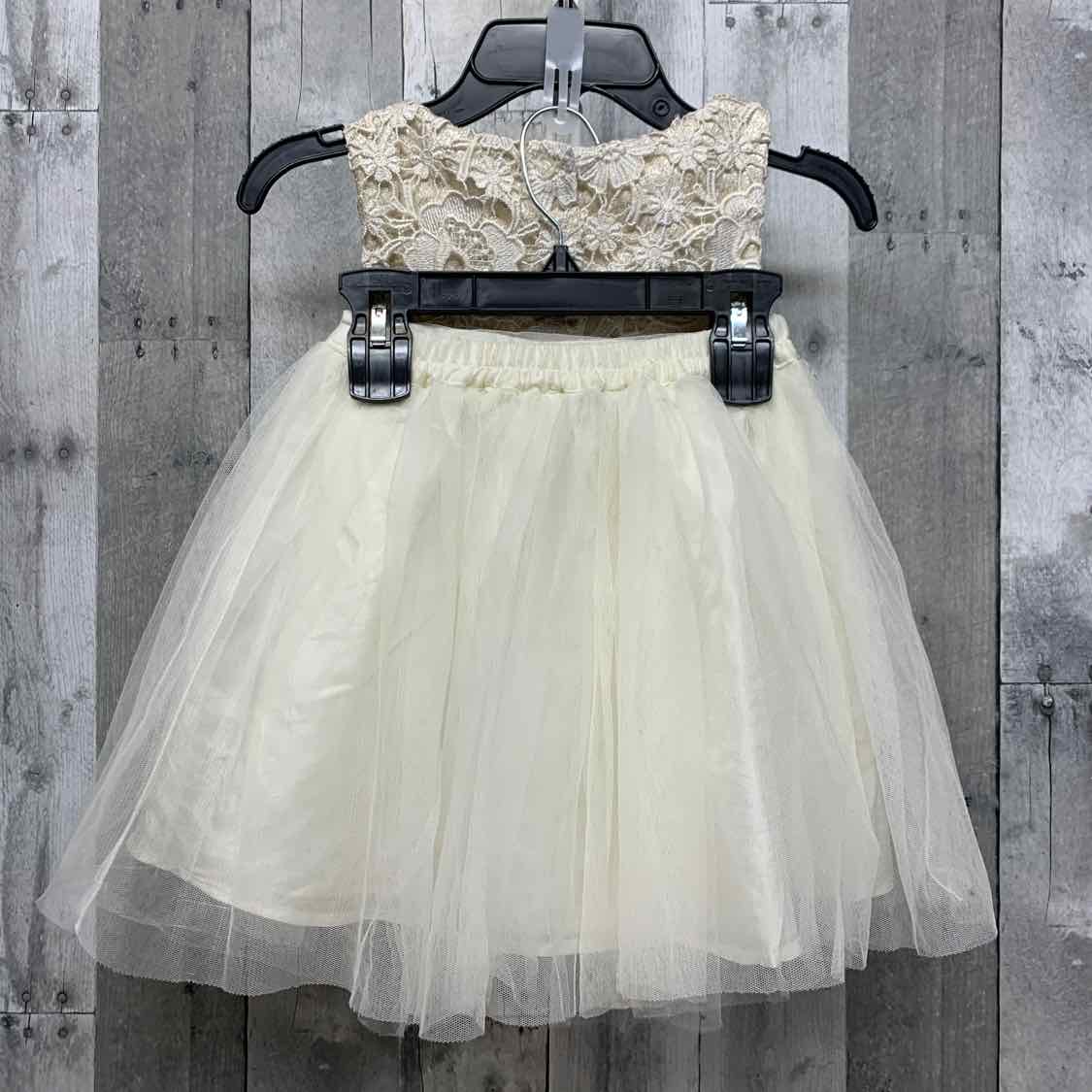 Size 7 Ivory/Gold B Brand 2pc Dress