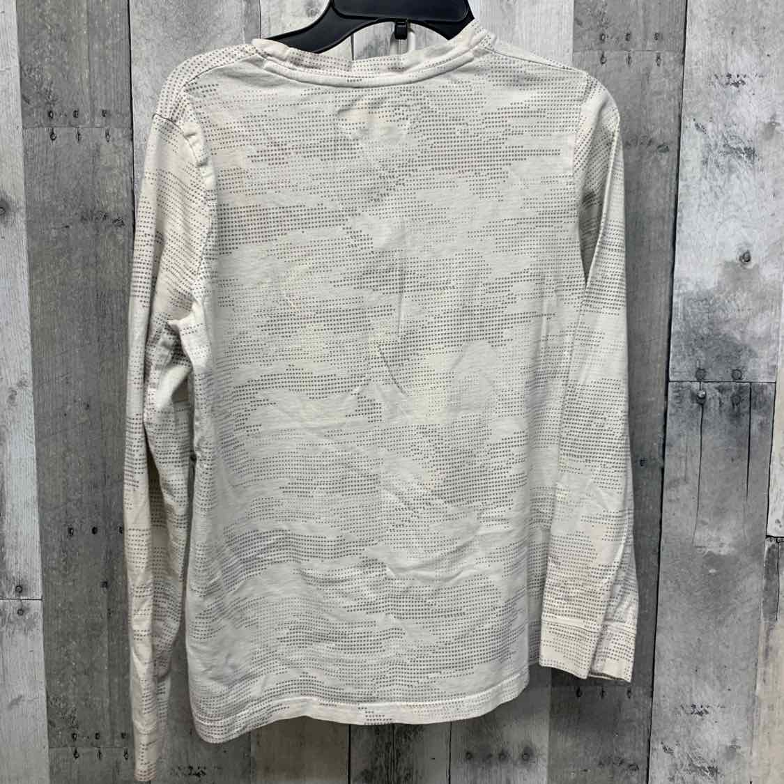 Size 13/14 Ivory Print Abercrombie Long Sleeve Shirt