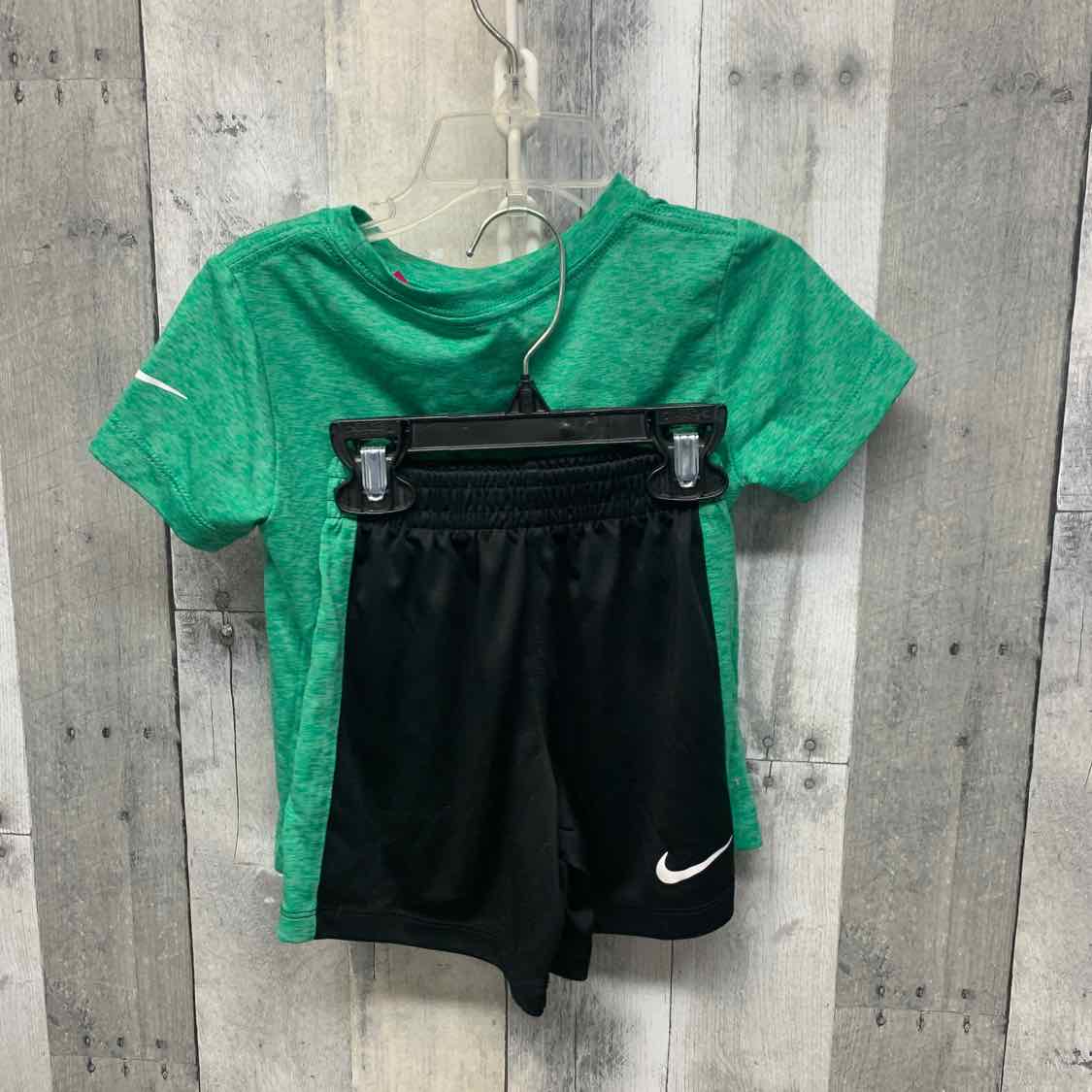 Size 3T Green/Black Sport Brand Shirt/Shorts