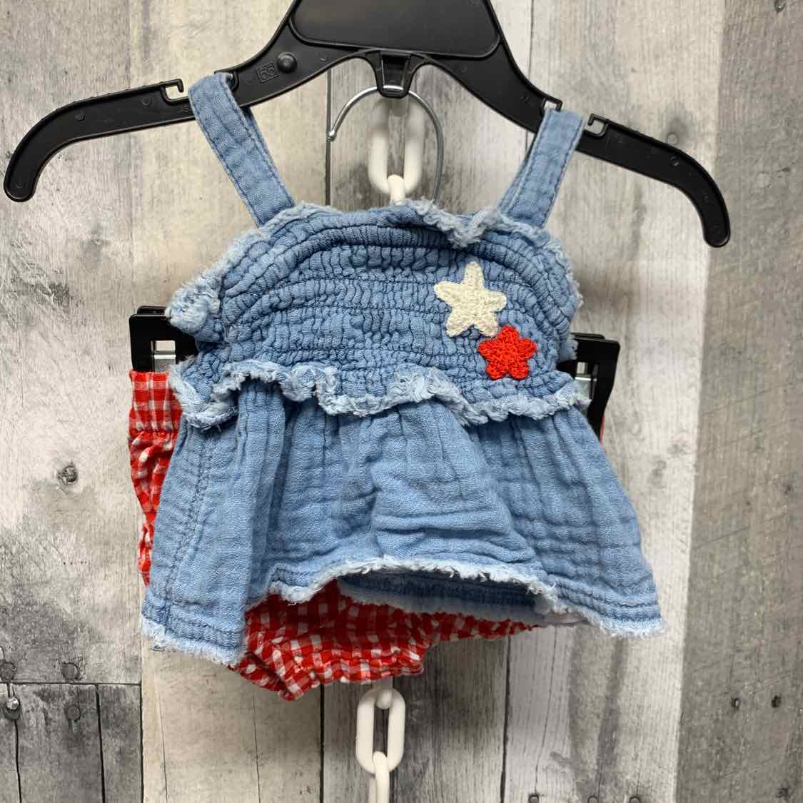 Size Newborn Denim/Red Cat & Jack Shirt/Shorts