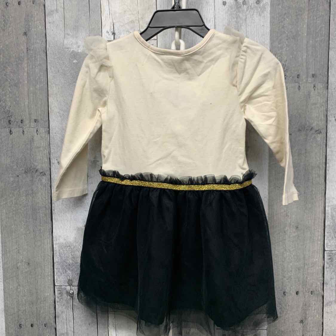 Size 18 Months White/Black B Brand LS Dress