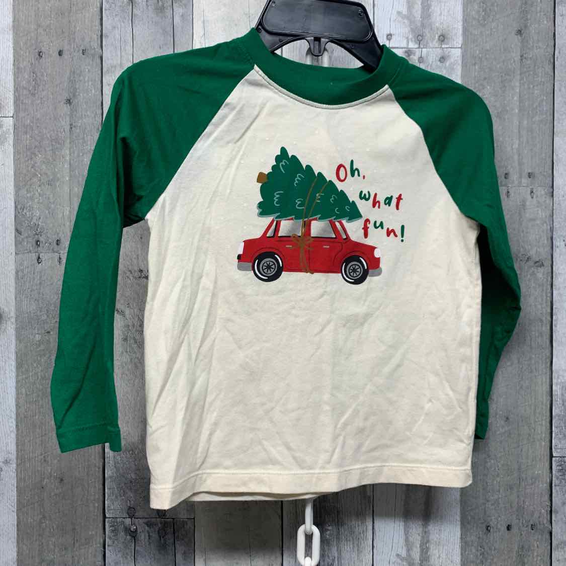 Size 5 Green/White Holiday Brands Long Sleeve Shirt