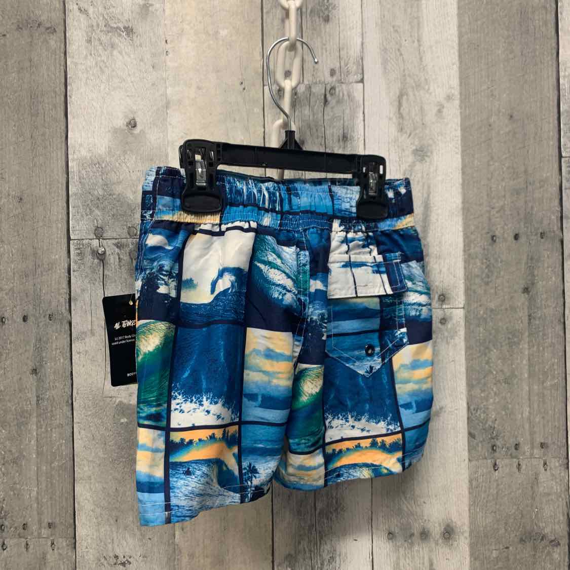 Size 3T Blue/White Body Glove Swim Trunks