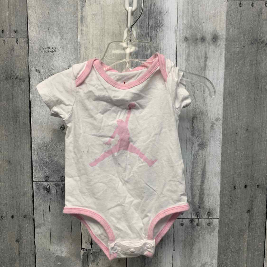 Size 0-6 Months White/Pink Sport Brand Bodysuit