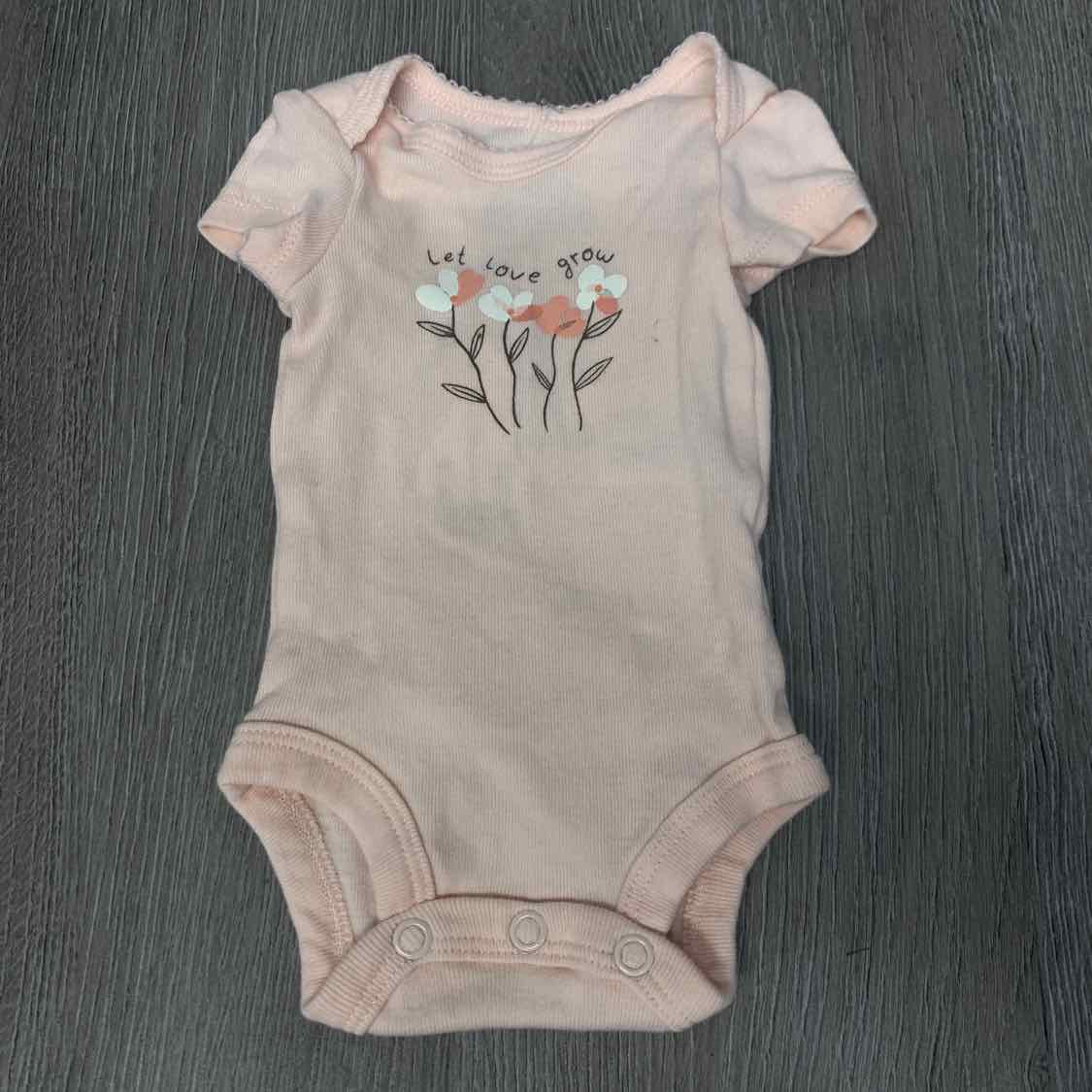 Size Preemie White Floral Print Carter's Bodysuit