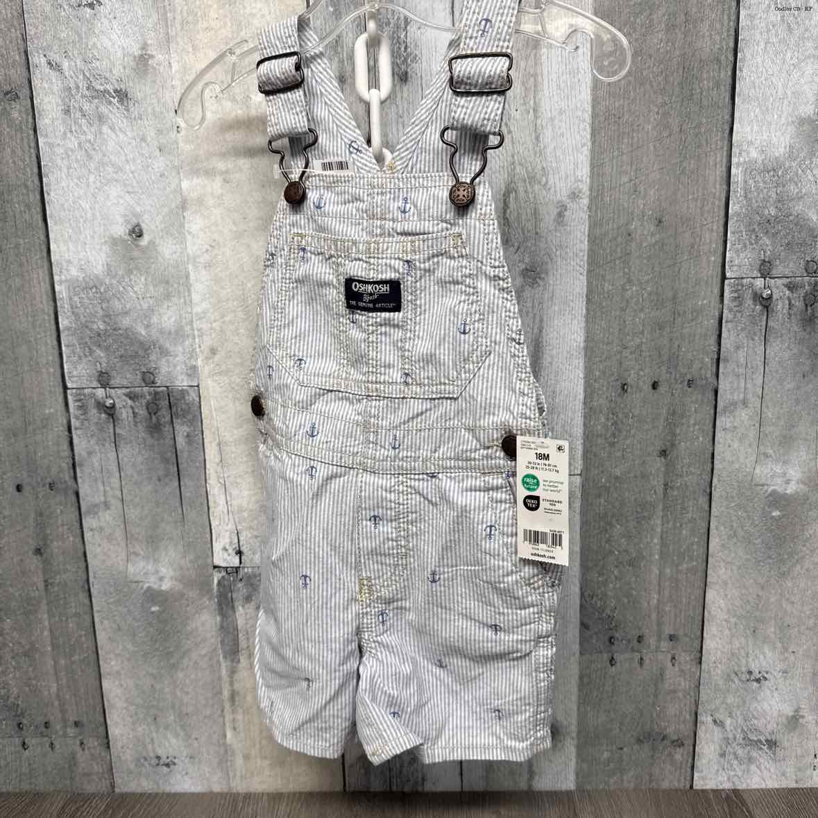 Size 18 Months Blue/White Osh Kosh Overalls