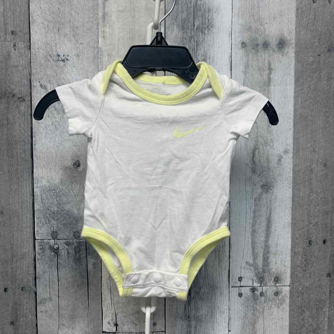Size Newborn White/Yellow Sport Brand Bodysuit - OodlesCB