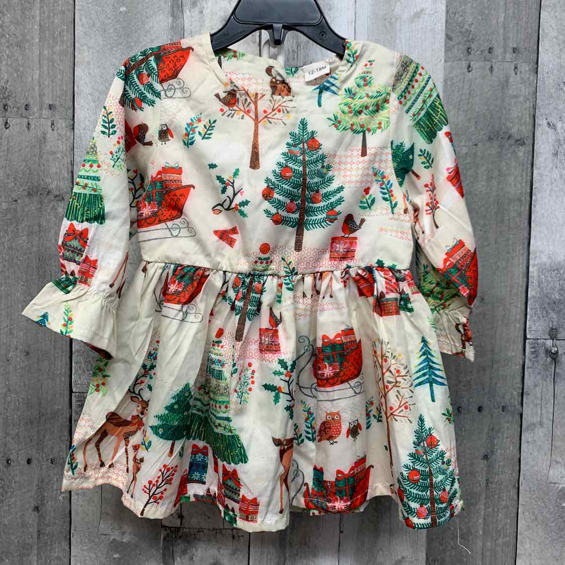 Size 12-18 Months Tan Print Boutique Brand Dress