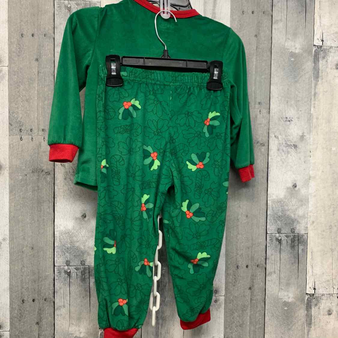 Size 4 Green/Red Disney 2pc PJs
