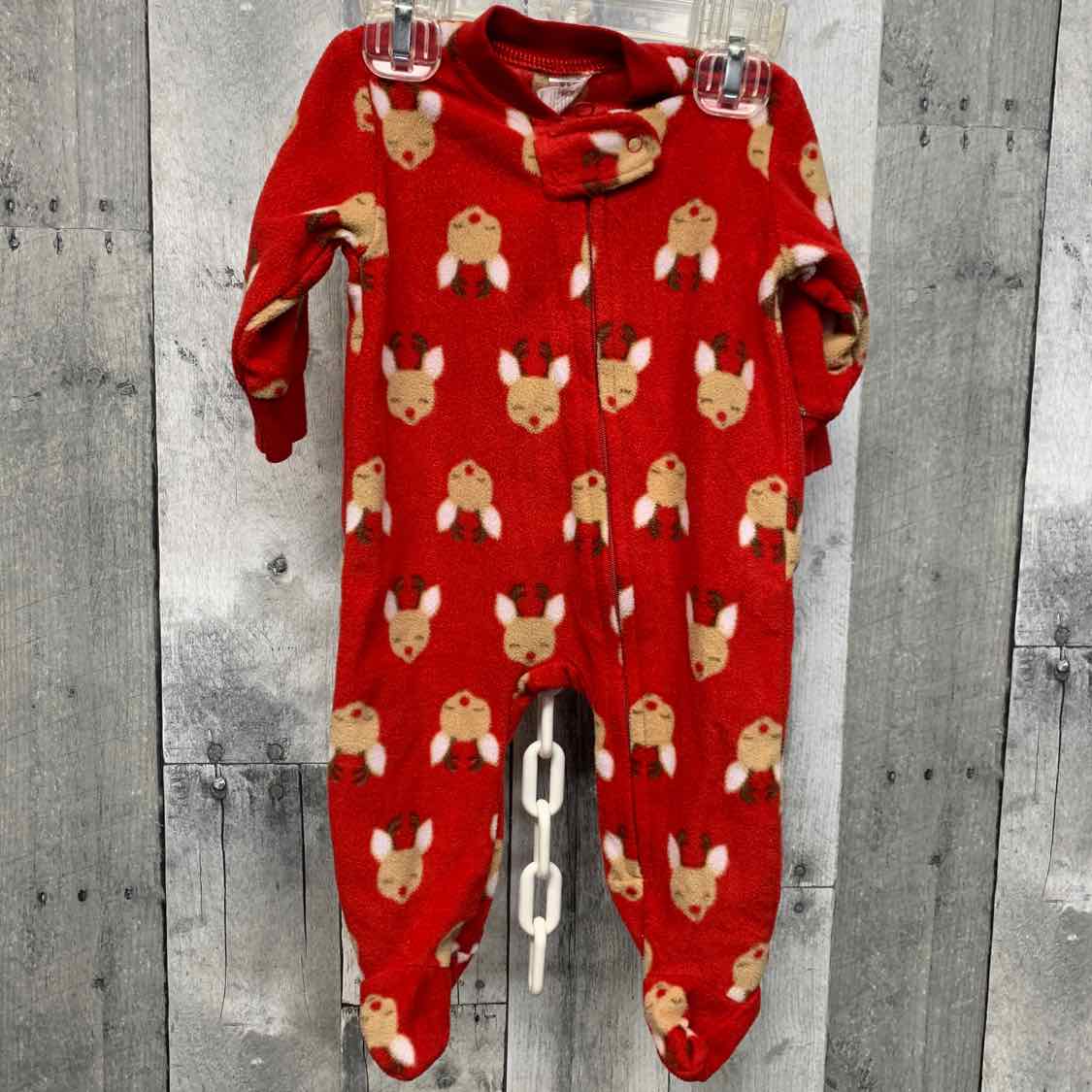 Size 0-3 Months Red Mid Brand Footy PJs