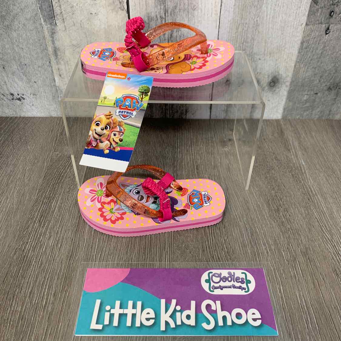 Size 5/6 Pink Print Paw Patrol Flip Flops
