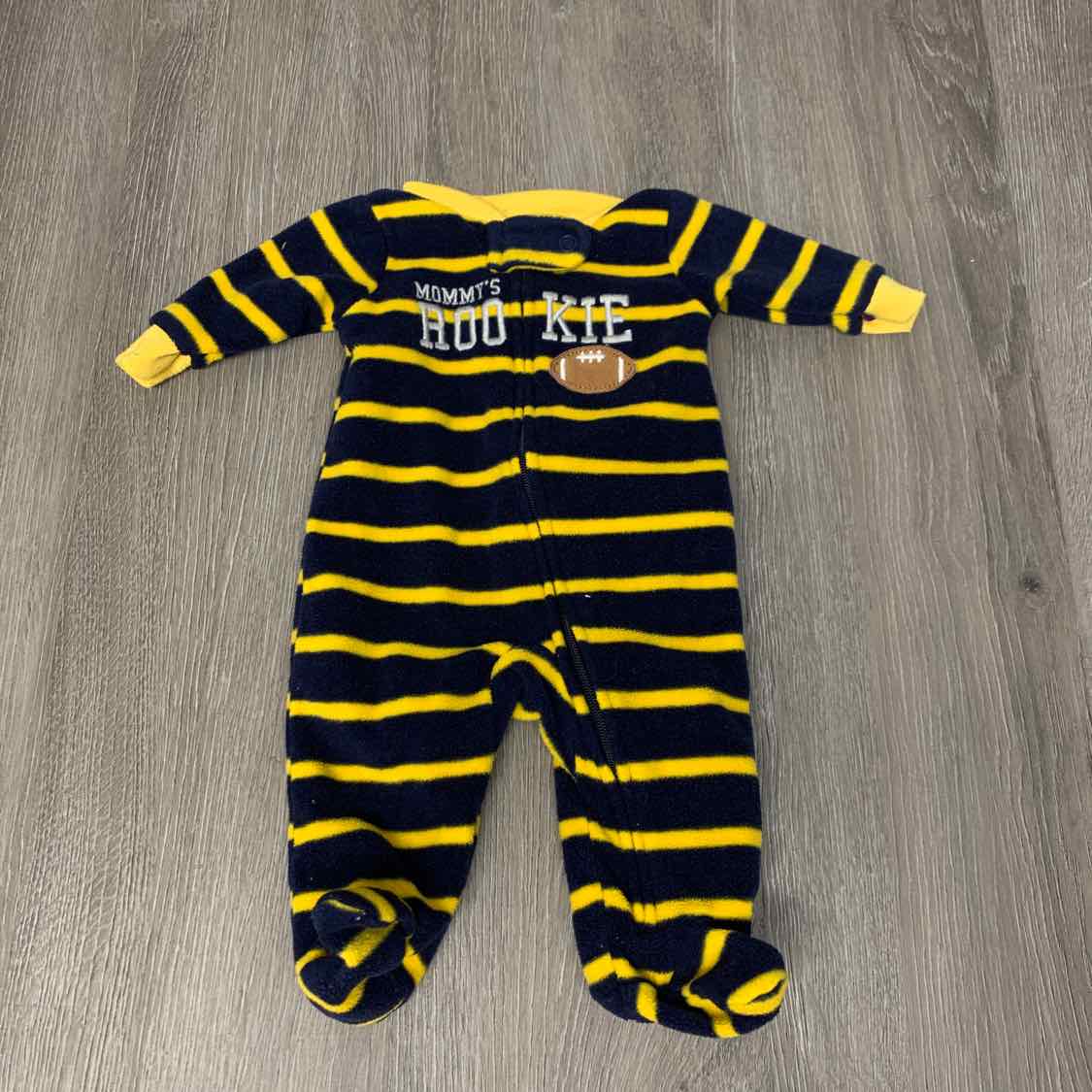 Size Preemie Navy/Yellow Child of Mine Footy PJs - OodlesCB