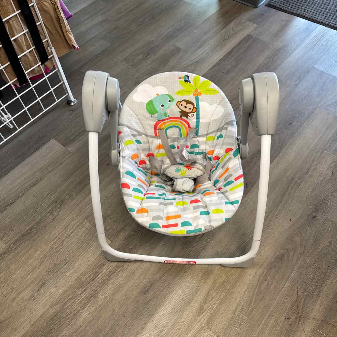 Bright Starts Gray/Teal Travel Swing