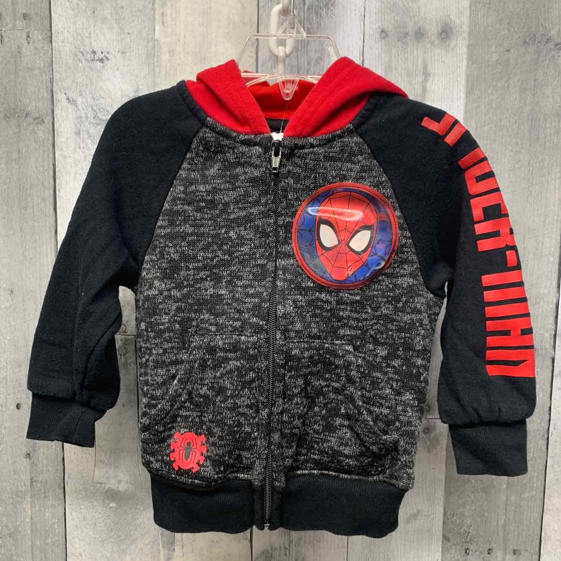 Size 3T Black/Red Spiderman Light Jacket
