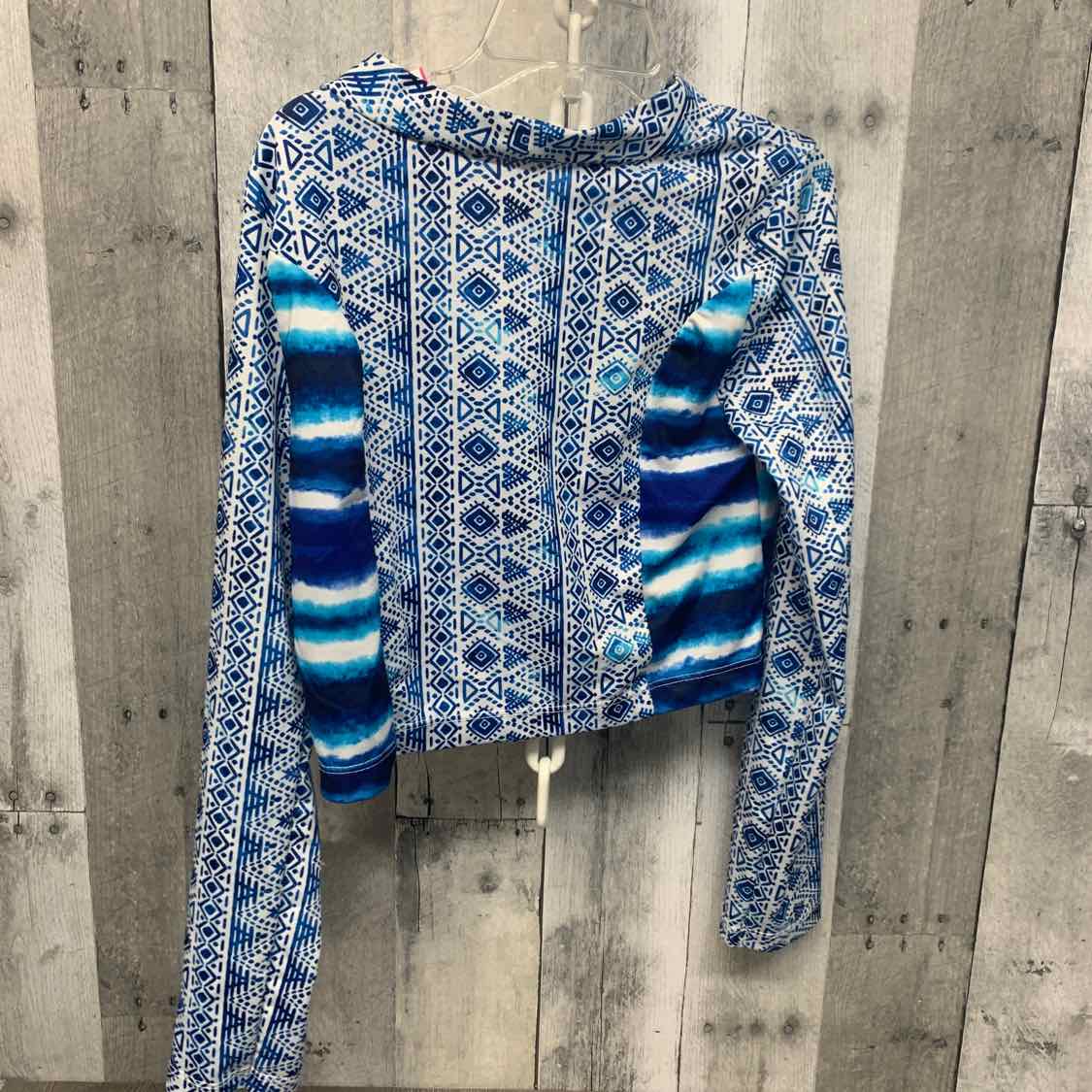Size 10 Blue/White Body Glove Swim Top