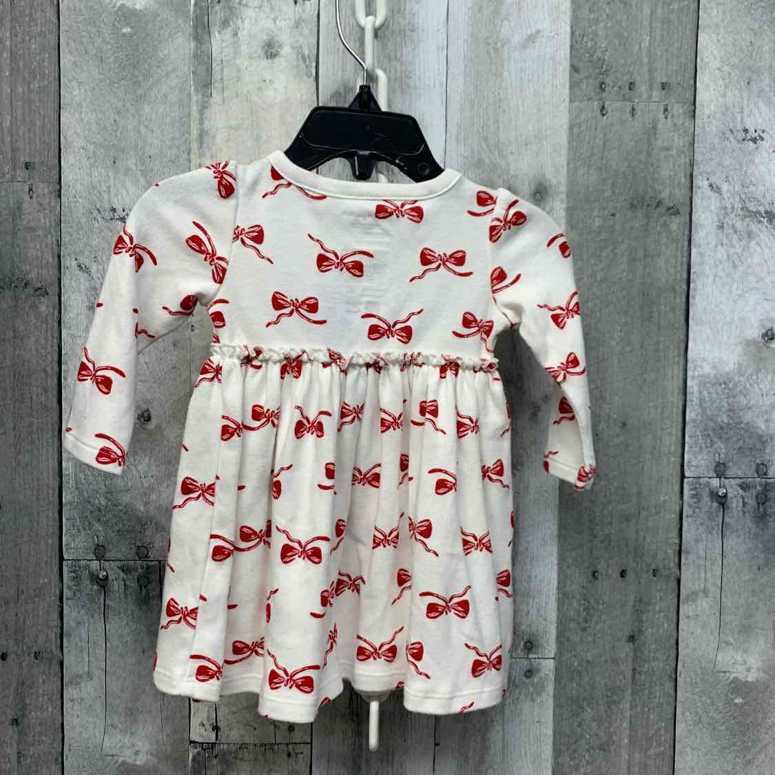 Size 3-6 Months White/Red First Impressions LS Dress