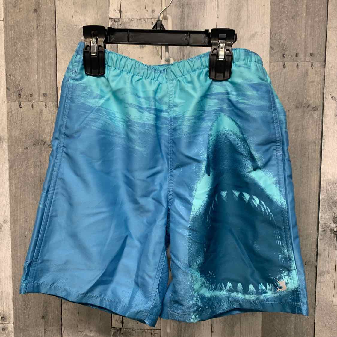 Size Large Blue Print Reel Legends Swim Trunks - OodlesCB