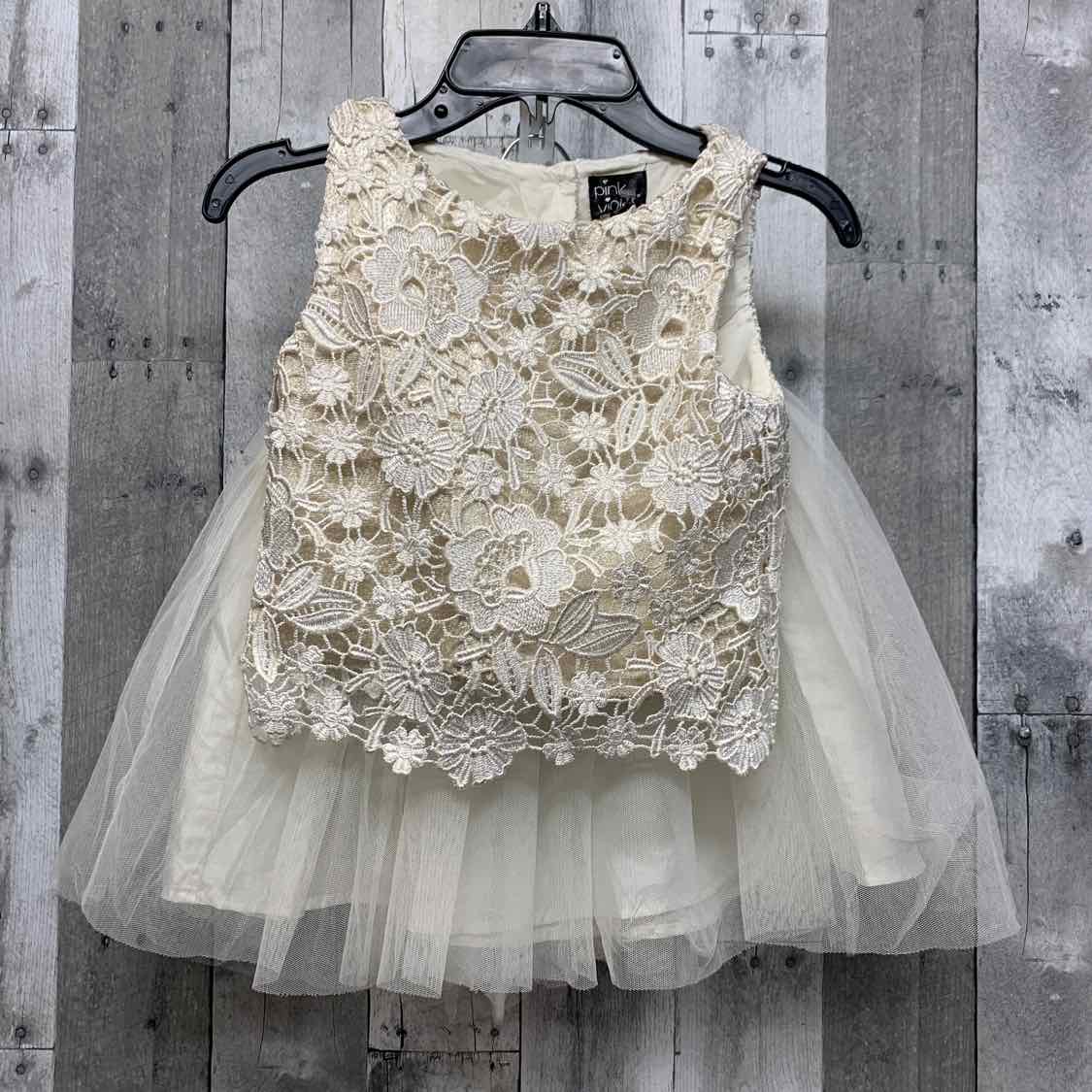 Size 7 Ivory/Gold B Brand 2pc Dress