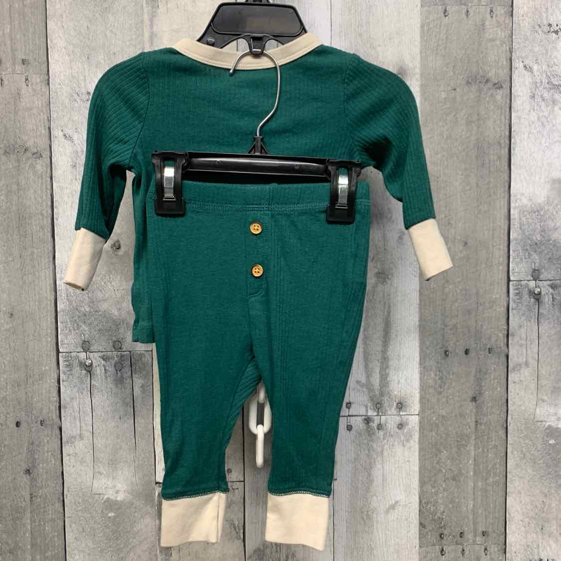Size 3-6 Months Green Cat & Jack Shirt/Pants