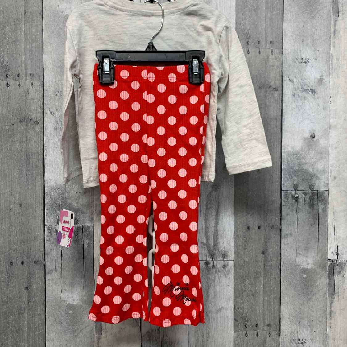 Size 2T Gray/Red Disney Shirt/Leggings