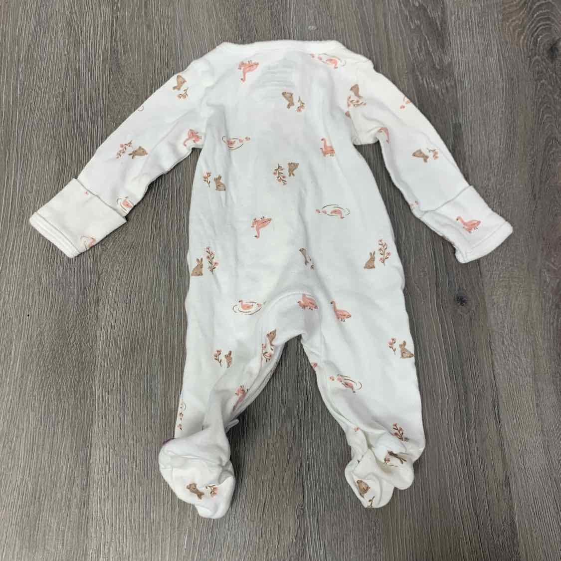Size Preemie White/Pink Child of Mine Footy PJs
