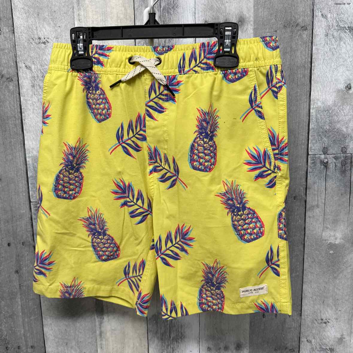 Size Large Yellow Print B Brand Swim Trunks - OodlesCB