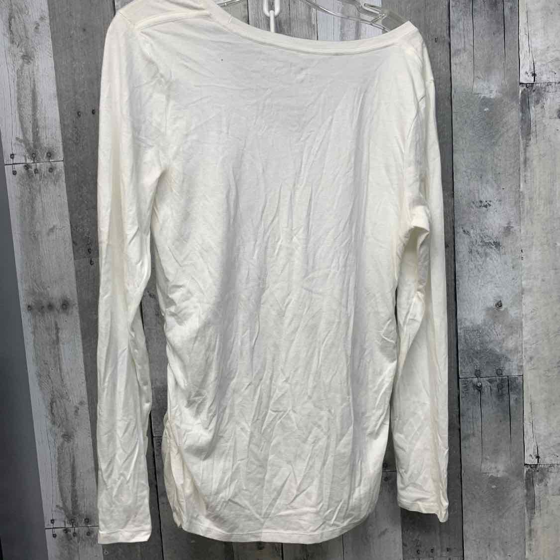Size L White Isabel Maternity Long Sleeve Top