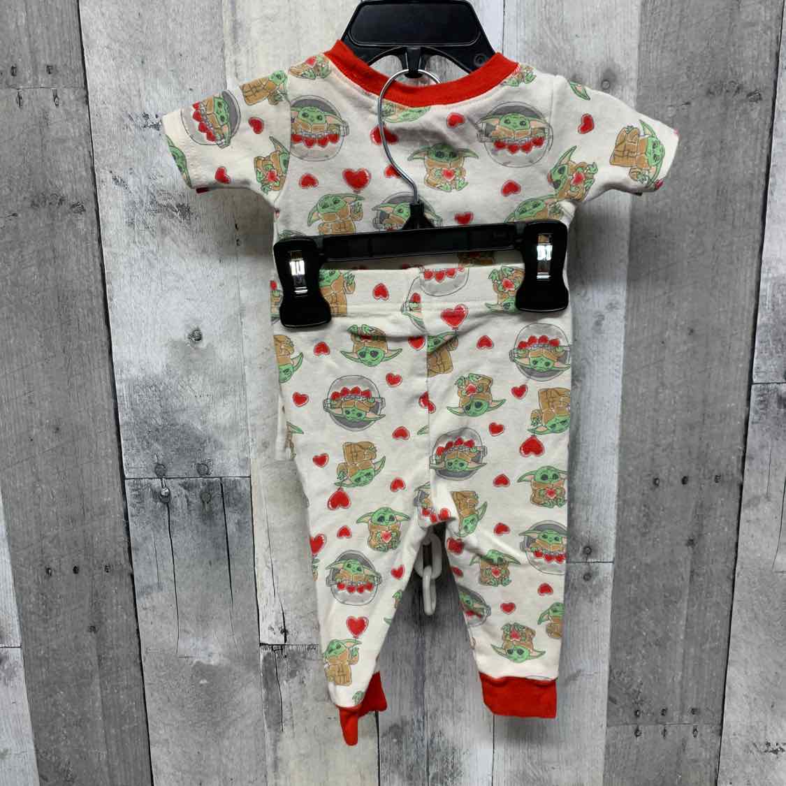 Size 12 Months White Print Star Wars 2pc PJs